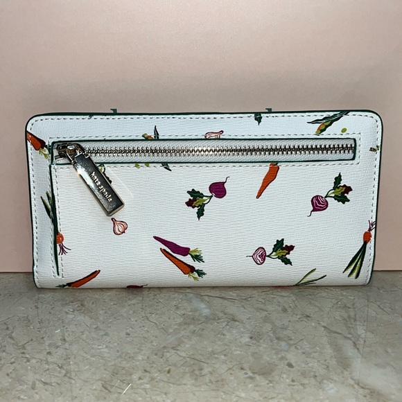 ♠️kate spade Harvest Time Printed Large Slim Bifold Wallet, Cream Multi NWT - Picture 7 of 12